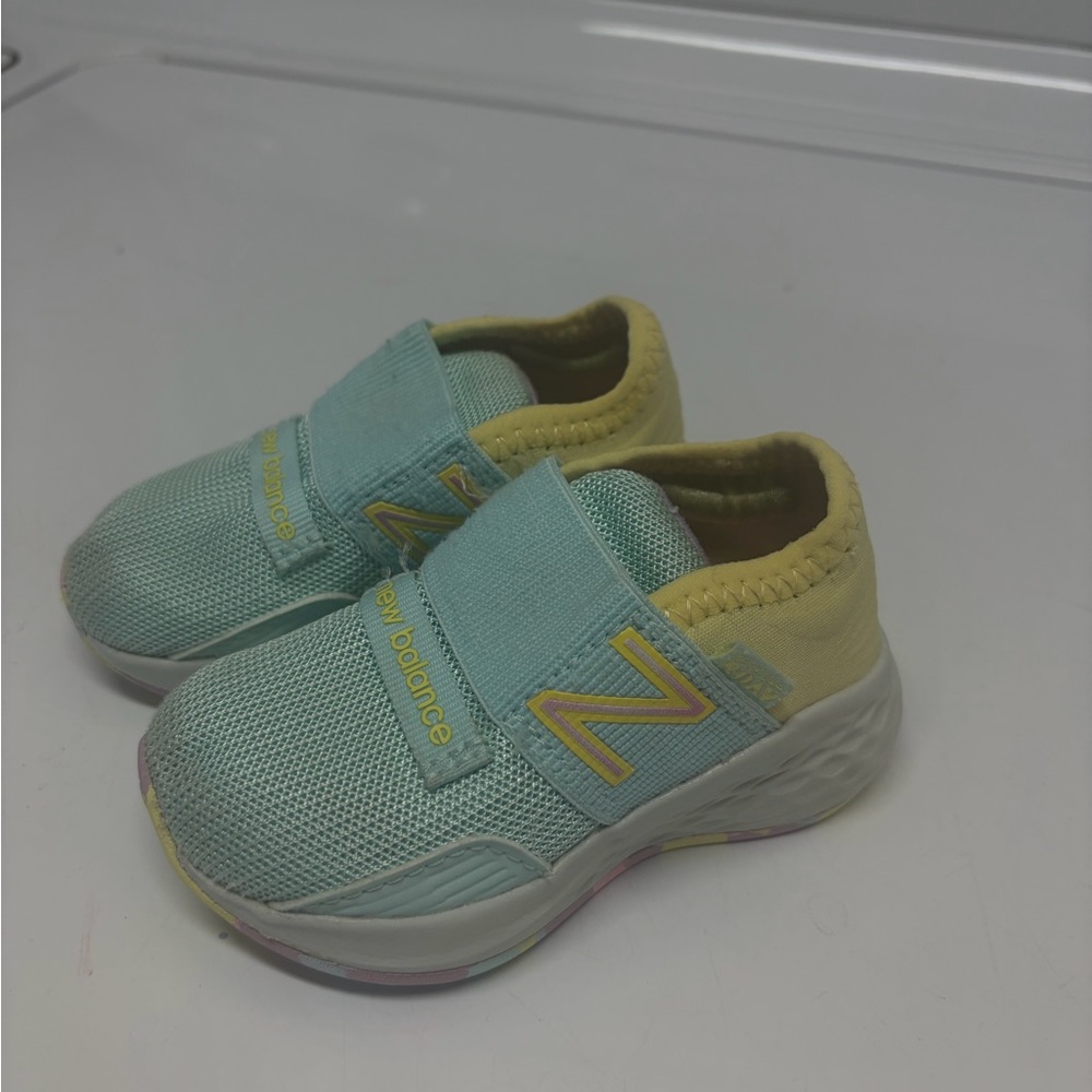 New Balance Kids Mint Green & Yellow Slip-On Sneakers